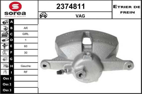 EAI 2374811 - Тормозной суппорт autospares.lv