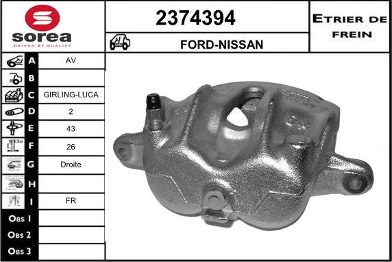 EAI 2374394 - Тормозной суппорт autospares.lv