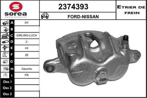 EAI 2374393 - Тормозной суппорт autospares.lv