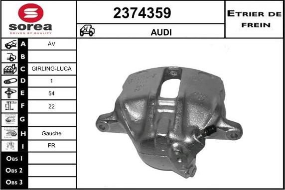 EAI 2374359 - Тормозной суппорт autospares.lv