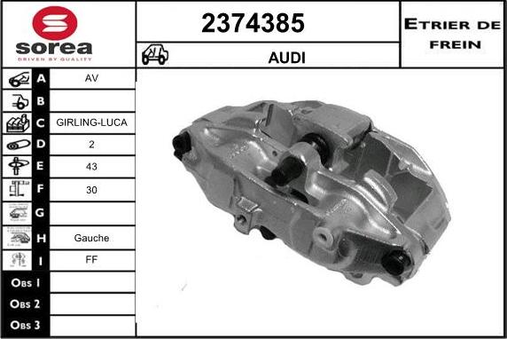 EAI 2374385 - Тормозной суппорт autospares.lv