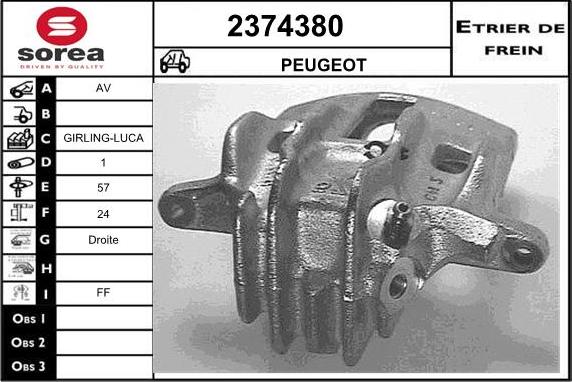 EAI 2374380 - Тормозной суппорт autospares.lv