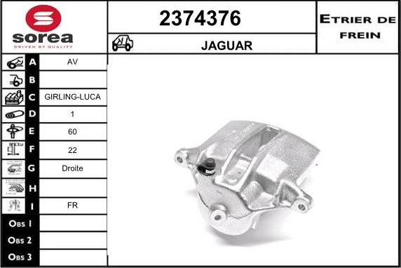 EAI 2374376 - Тормозной суппорт autospares.lv