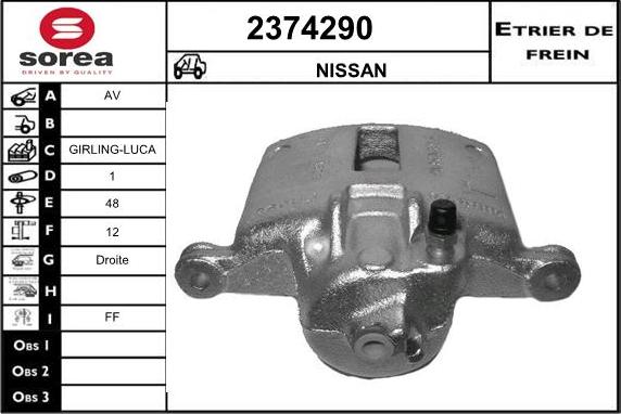 EAI 2374290 - Тормозной суппорт autospares.lv