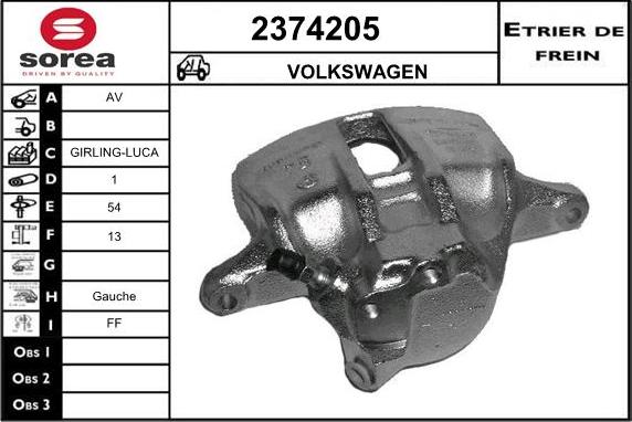 EAI 2374205 - Тормозной суппорт autospares.lv