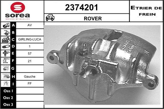 EAI 2374201 - Тормозной суппорт autospares.lv