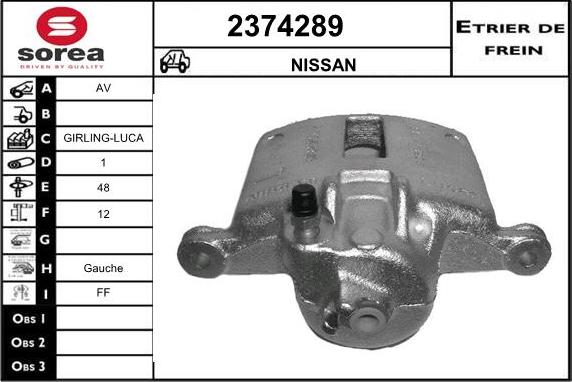 EAI 2374289 - Тормозной суппорт autospares.lv