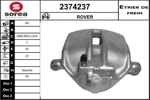 EAI 2374237 - Тормозной суппорт autospares.lv