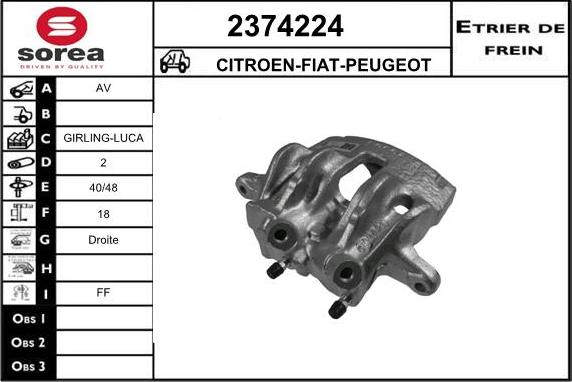 EAI 2374224 - Тормозной суппорт autospares.lv