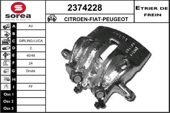 EAI 2374228 - Тормозной суппорт autospares.lv