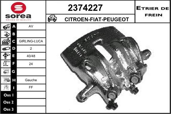 EAI 2374227 - Тормозной суппорт autospares.lv