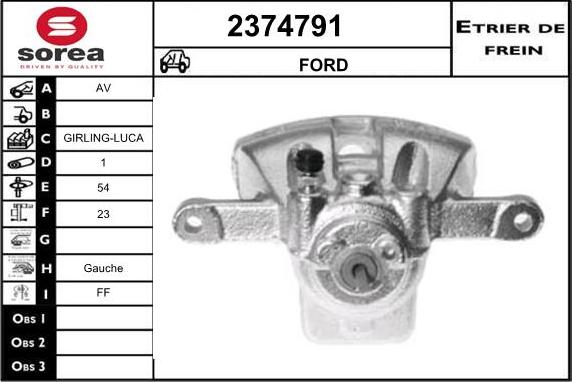 EAI 2374791 - Тормозной суппорт autospares.lv