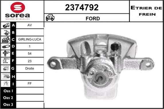 EAI 2374792 - Тормозной суппорт autospares.lv