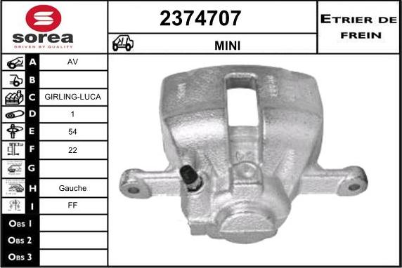 EAI 2374707 - Тормозной суппорт autospares.lv