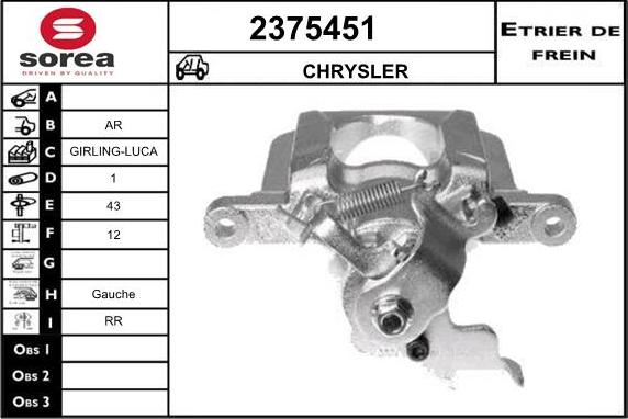 EAI 2375451 - Тормозной суппорт autospares.lv