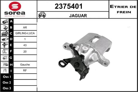 EAI 2375401 - Тормозной суппорт autospares.lv