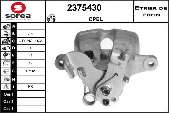 EAI 2375430 - Тормозной суппорт autospares.lv