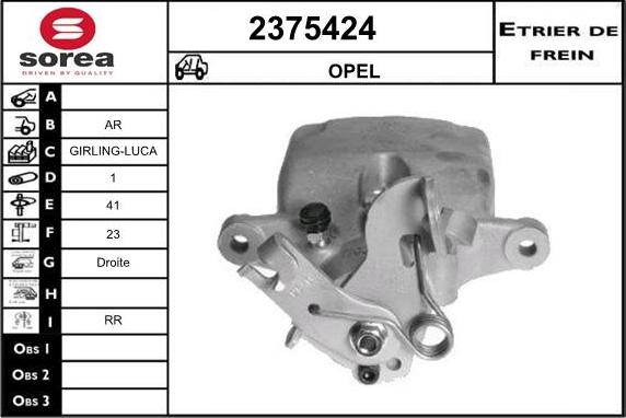 EAI 2375424 - Тормозной суппорт autospares.lv