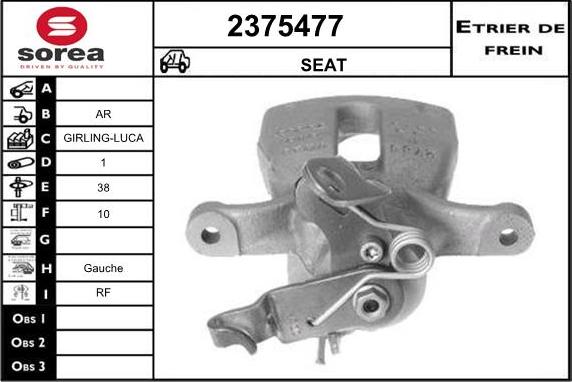 EAI 2375477 - Тормозной суппорт autospares.lv