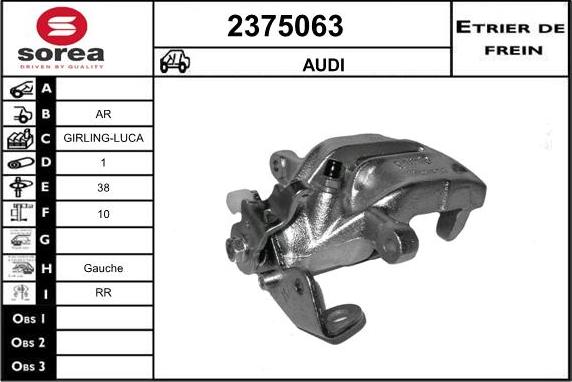 EAI 2375063 - Тормозной суппорт autospares.lv