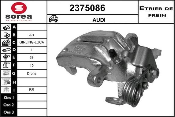 EAI 2375086 - Тормозной суппорт autospares.lv