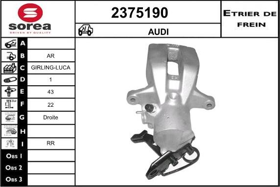 EAI 2375190 - Тормозной суппорт autospares.lv