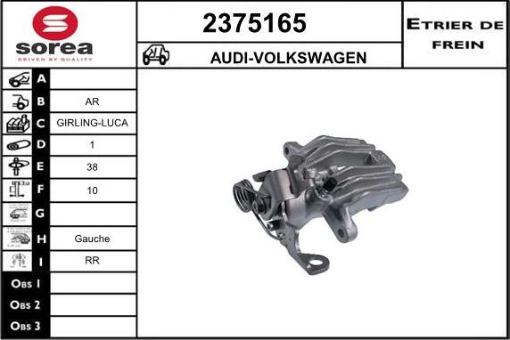 EAI 2375165 - Тормозной суппорт autospares.lv