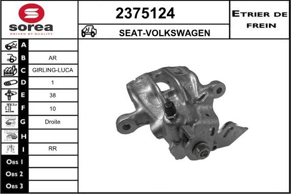 EAI 2375124 - Тормозной суппорт autospares.lv