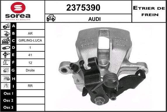 EAI 2375390 - Тормозной суппорт autospares.lv