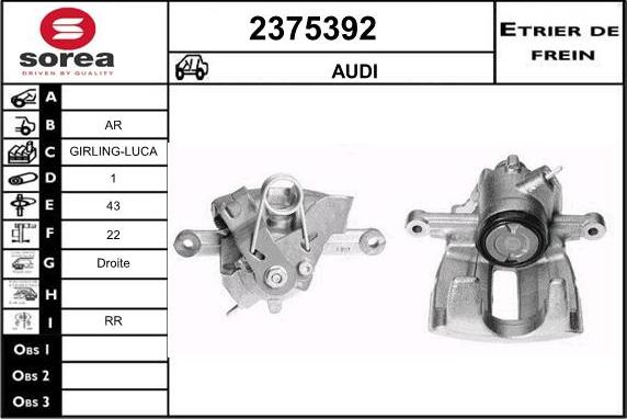 EAI 2375392 - Тормозной суппорт autospares.lv