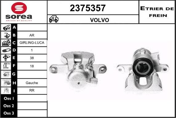 EAI 2375357 - Тормозной суппорт autospares.lv