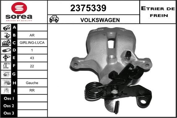 EAI 2375339 - Тормозной суппорт autospares.lv