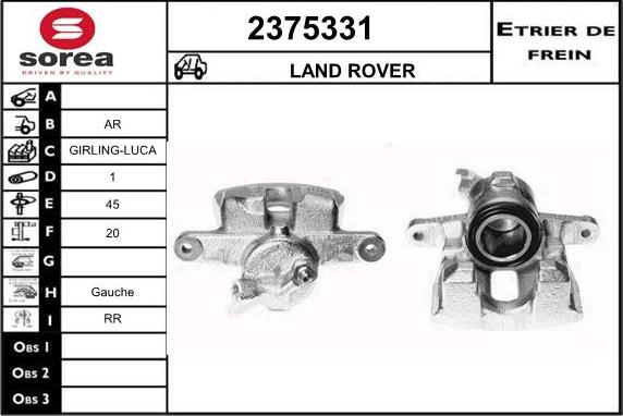 EAI 2375331 - Тормозной суппорт autospares.lv