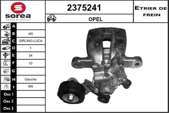EAI 2375241 - Тормозной суппорт autospares.lv