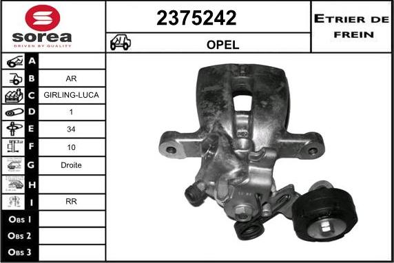 EAI 2375242 - Тормозной суппорт autospares.lv