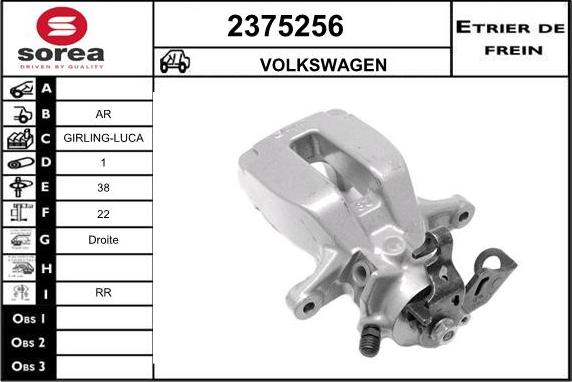 EAI 2375256 - Тормозной суппорт autospares.lv