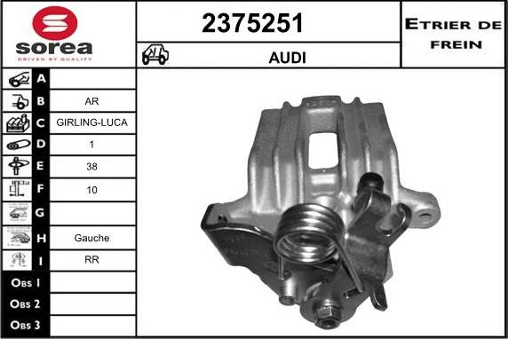 EAI 2375251 - Тормозной суппорт autospares.lv