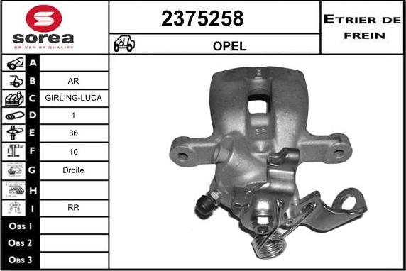 EAI 2375258 - Тормозной суппорт autospares.lv