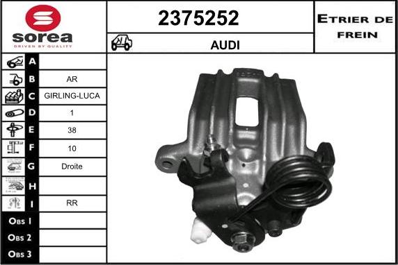 EAI 2375252 - Тормозной суппорт autospares.lv