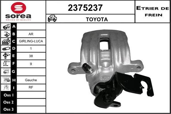 EAI 2375237 - Тормозной суппорт autospares.lv