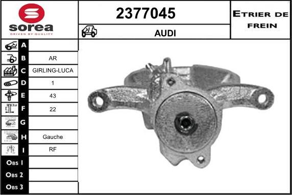 EAI 2377045 - Тормозной суппорт autospares.lv