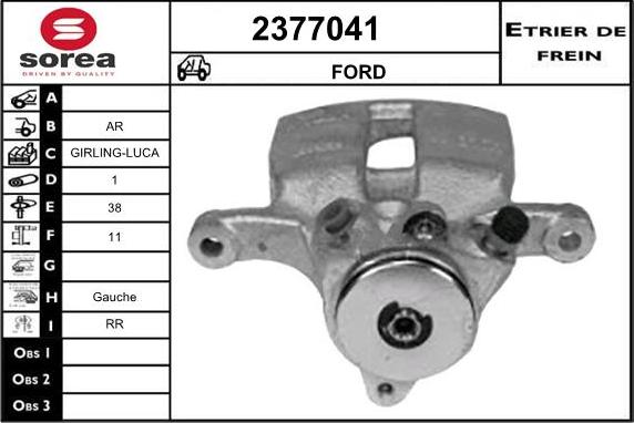 EAI 2377041 - Тормозной суппорт autospares.lv