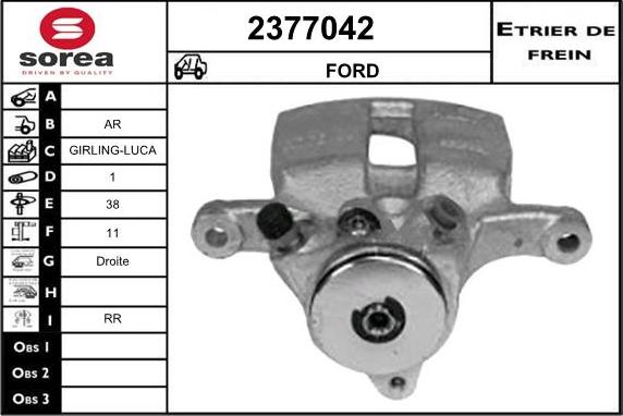 EAI 2377042 - Тормозной суппорт autospares.lv