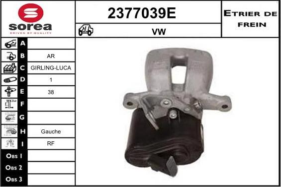 EAI 2377039E - Тормозной суппорт autospares.lv