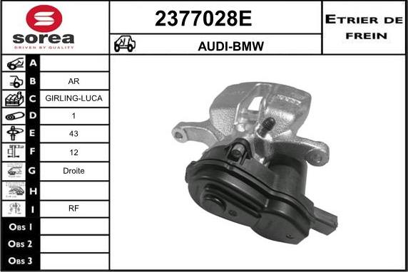 EAI 2377028E - Тормозной суппорт autospares.lv