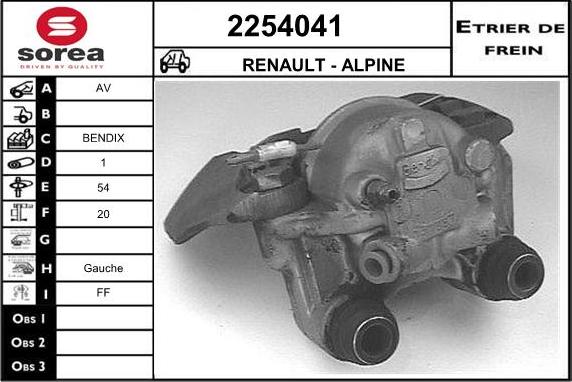 EAI 2254041 - Тормозной суппорт autospares.lv