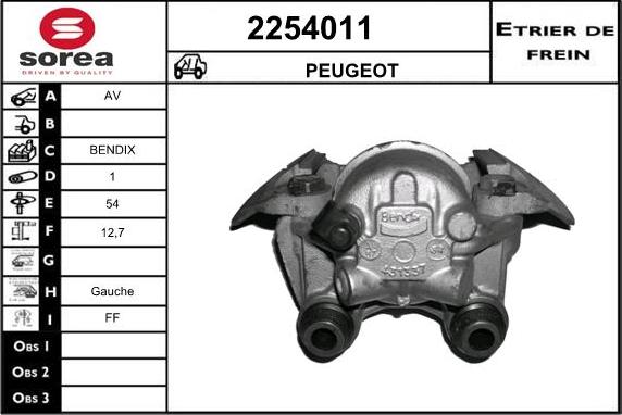 EAI 2254011 - Тормозной суппорт autospares.lv