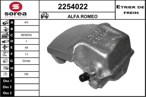 EAI 2254022 - Тормозной суппорт autospares.lv