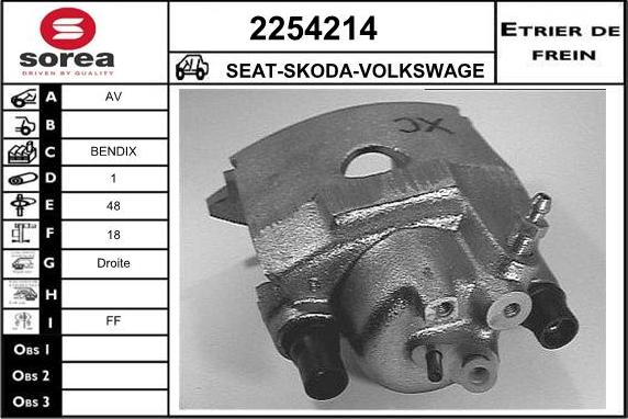 EAI 2254214 - Тормозной суппорт autospares.lv