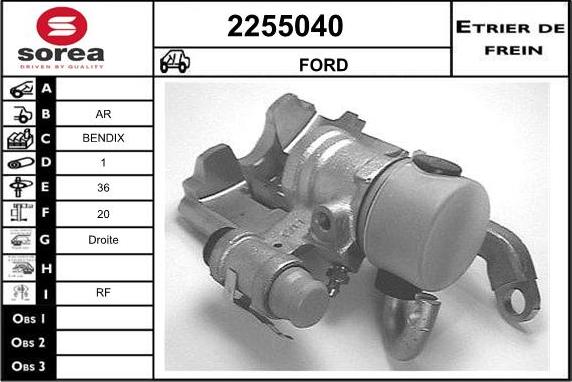 EAI 2255040 - Тормозной суппорт autospares.lv